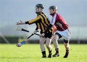 1 December 2011; Adrian Farrell, Castlecomer CS, in action against Conor Fitzgerald, St. Brendan’s Birr. Leinster Colleges Senior Hurling “A” League Semi Final, St. Brendan’s Birr, Offaly,  v Castlecomer CS, Kilkenny, Park Ratheniska GAA Grounds, Ratheniska, Co. Laois. Picture credit: Barry Cregg / SPORTSFILE