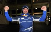 2 December 2011; Leinster fan Clive Moore, from Kinnegad, Co. Westmeath, at the game. Celtic League, Leinster v Cardiff Blues, RDS, Ballsbridge, Dublin. Picture credit: David Maher / SPORTSFILE