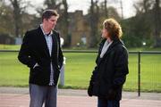 6 December 2011; Kevin Ankrom, High Performance Director of Athletics Ireland, in conversation with Ireland Chef de Mission Sonia O'Sullivan, at the Endurance Performance and Coaching Centre at St Mary's University College, Twickenham, the training venue for most of the Irish athletes ahead of the 2012 London Olympic Games. Teddington, London, England. Picture credit: Brendan Moran / SPORTSFILE