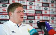 25 May 2017; Tadgh Furlong of British and Irish Lions speaking during a press conference at Carton House in Maynooth, Co Kildare. Photo by Sam Barnes/Sportsfile