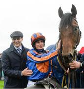27 May 2017; Trainer Aidan O'Brien and jockey Ryan Moore with Churchill after winning the Tattersalls Irish 2,000 Guineas at Tattersalls Irish Guineas Festival at The Curragh, Co Kildare. Photo by Cody Glenn/Sportsfile