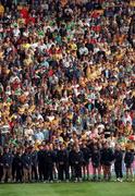 22 August 1998; The Clare Squad stand in respect as the Multi Demominational Service in memory of the Omagh Bombing before the Guinness All-Ireland Hurling All-Ireland Senior Championship Semi-Final Replay match between Clare and Offaly at Croke Park in Dublin. Photo by David Maher/Sportsfile