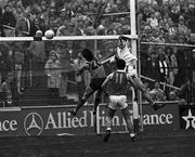 25 October 1987; Sean Wight of Australia knocks the ball past Ireland goalkeeper John O'Leary for a goal during the International Rules Series Second Test match between Ireland and Australia at Croke Park in Dublin. Photo by Ray McManus/Sportsfile