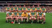 27 August 1998; The Offaly team before the Guinness All-Ireland Hurling All-Ireland Senior Championship Semi-Final Replay match between Clare and Offaly at Croke Park in Dublin. Photo by Ray McManus/Sportsfile