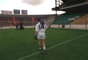 22 August 1998; Kildare captain Tony Spain leaves the pitch after the All Ireland Under-21 'B' hurling Final match between Kerry and Kildare at Croke Park in Dublin was postponed due to a protest on the pitch by Offaly supporters due to the amount of time played in their Guinness All-Ireland Senior Hurling Championship Semi-Final defeat to Clare in the previous game. Photo by Ray McManus/Sportsfile