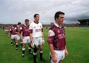 2 June 2002; Galway captain Padraig Joyce leads his team in the pre-match parade prior to the Bank of Ireland Connacht Senior Football Championship Semi-Final match between Mayo and Galway at MacHale Park in Castlebar, Mayo. Photo by Ray McManus/Sportsfile