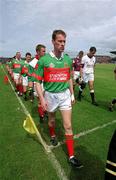 2 June 2002; Mayo captain James Nallen leads his team in the pre-match parade prior to the Bank of Ireland Connacht Senior Football Championship Semi-Final match between Mayo and Galway at MacHale Park in Castlebar, Mayo. Photo by Ray McManus/Sportsfile