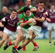 2 June 2002; Mayo's Brian Maloney in action against Joe Bergin of Galway during the Bank of Ireland Connacht Senior Football Championship Semi-Final match between Mayo and Galway at MacHale Park in Castlebar, Mayo. Photo by Ray McManus/Sportsfile