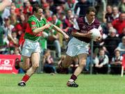 2 June 2002; Matthew Clancy of Galway in action against Ray Connelly of Mayo during the Bank of Ireland Connacht Senior Football Championship Semi-Final match between Mayo and Galway at MacHale Park in Castlebar, Mayo. Photo by Ray McManus/Sportsfile
