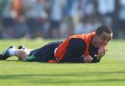 7 June 2002; Gary Kelly during a Republic of Ireland training session in Chiba, Japan. Photo by David Maher/Sportsfile