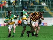 9 June 2002; Kilkenny's Henry Shefflin is tackled by Hubert Rigney and Barry Whelahan of Offaly during the Guinness Leinster Senior Hurling Championship Semi-Final match between Kilkenny and Offaly at Semple Stadium in Thurles, Tipperary. Photo by Ray McManus/Sportsfile