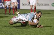 30 December 2011; John Afoa, Ulster, goes over for his side's second try. Celtic League, Ulster v Munster, Ravenhill Park, Belfast, Co. Antrim. Picture credit: John Dickson / SPORTSFILE