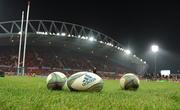 12 November 2011; A general view of Adidas branded match balls on the pitch before the game. Heineken Cup, Pool 1, Round 1, Munster v Northampton Saints, Thomond Park, Limerick. Picture credit: Diarmuid Greene / SPORTSFILE
