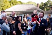 4 June 2017; Ken Owens of the British and Irish Lions with his son Efan, aged 2,  during a Maori welcome at the Waitangi Treaty Grounds in Waitangi, New Zealand. Photo by Stephen McCarthy/Sportsfile