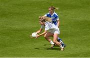 4 May 2017; Ellen Dowling of Kildare in action against Jenny McEvoy of Laois during the Leinster Ladies Football Senior Championship Quarter-Final match between Laois and Kildare at O'Connor Park, Tullamore, Co. Offaly.    Photo by Piaras Ó Mídheach/Sportsfile