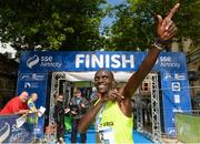 4 June 2017; Dan Tanui, Project Africa after winning the SSE Airtricity Derry Marathon at Guildhall Squarel, in Derry. Photo by Oliver McVeigh/Sportsfile