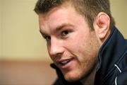 11 January 2012; Leinster's Sean O'Brien during a press briefing ahead of their Heineken Cup, Pool 3, Round 5, game against Glasgow Warriors on Sunday. Leinster Rugby Squad Press Conference, David lloyd Riverview, Clonskeagh, Dublin. Picture credit: Brian Lawless / SPORTSFILE