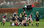 11 January 2012; High School supporters look on during the match. Vinnie Murray Cup, 1st Round, The High School v St. Conleth’s College, Railway Union Sports Club, Sydney Parade, Co. Dublin. Picture credit: Brian Lawless / SPORTSFILE