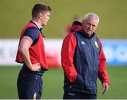 5 June 2017; British and Irish Lions head coach Warren Gatland and Owen Farrell during a training session at the QBE Stadium in Auckland, New Zealand. Photo by Stephen McCarthy/Sportsfile