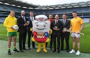 7 June 2017; The GAA and GPA are delighted to announce a new partnership with Pat the Baker to promote the new Protein Bread at Croke Park in Dublin. The five year revenue share agreement will see a percentage of all sales going towards the GPA Player Development Programme, supported by the GAA. The Programme assists county players in critical areas of their off-field lives including education, career and personal development, health and wellbeing. In attendance at the launch are, from left, Donegal footballer Michael Murphy Dermot Earley, CEO, GPA, Declan Fitzgerald, CEO, Pat the Baker, former Dublin footballer Alan Brogan, Joe Curran, Head of Sales Operations, Pat the Baker, Peter McKenna, Commercial Director, GAA and Tipperary hurler Padraic Maher Photo by Brendan Moran/Sportsfile