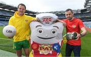 7 June 2017; The GAA and GPA are delighted to announce a new partnership with Pat the Baker to promote the new Protein Bread at Croke Park in Dublin. The five year revenue share agreement will see a percentage of all sales going towards the GPA Player Development Programme, supported by the GAA. The Programme assists county players in critical areas of their off-field lives including education, career and personal development, health and wellbeing. In attendance at the launch are, from left, Donegal footballer Michael Murphy and former Dublin footballer Alan Brogan. Photo by Brendan Moran/Sportsfile