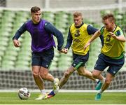 7 June 2017; Kevin Long, James McClean and Alex Pearce of the Republic of Ireland during squad training at the Aviva Stadium in Dublin. Photo by David Maher/Sportsfile
