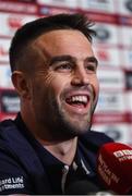 8 June 2017; Conor Murray of the British & Irish Lions during a press conference at the Rydges Hotel in Christchurch, New Zealand. Photo by Stephen McCarthy/Sportsfile