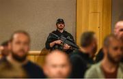 9 June 2017; A police presence during the Boxing weigh ins at the Hilton Hotel, Belfast. Photo by David Fitzgerald/Sportsfile