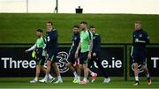 10 June 2017;  Republic of Ireland players, from left, Wes Hoolahan, John O'Shea, Robbie Brady, Daryl Myrphy, Seamus Coleman and James McClean during squad training at the FAI National Training Centre in Abbotstown, Dublin. Photo by Sam Barnes/Sportsfile