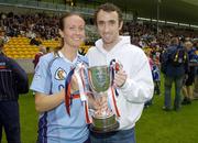 19 August 2006; Eimear Brannigan, Dublin, with her boyfrend Shelburne footballer Ollie Cahill after the win against Derry. All-Ireland Junior Camogie Championship Final, Dublin v Derry, O'Connor Park, Tullamore, Co. Offaly. Picture credit; Matt Browne / SPORTSFILE