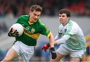 11 June 2017; Tomas Ó Sé of Kerry in action against Mike O'Keefe of Limerick during the Munster GAA Football Junior Championship Semi-Final match between Kerry and Limerick at Cusack Park, in Ennis, Co. Clare. Photo by Sam Barnes/Sportsfile