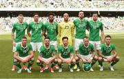 11 June 2017; Republic of Ireland team prior to the FIFA World Cup Qualifier Group D match between Republic of Ireland and Austria at Aviva Stadium, in Dublin.  Photo by Seb Daly/Sportsfile