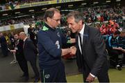 11 June 2017; Republic of Ireland manager Martin O’Neill shakes hands with Austria manager Marcel Koller during the FIFA World Cup Qualifier Group D match between Republic of Ireland and Austria at Aviva Stadium, in Dublin. Photo by David Maher/Sportsfile