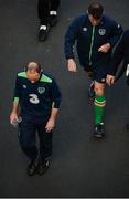 11 June 2017; Republic of Ireland manager Martin O’Neill, left, and assistant manager Roy Keane walk off the pitch at half time during the FIFA World Cup Qualifier Group D match between Republic of Ireland and Austria at Aviva Stadium, in Dublin. Photo by Cody Glenn/Sportsfile