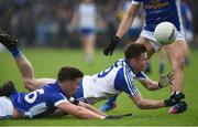 11 June 2017; Karl O’Connell of Monaghan  in action against Dara McVeety of Cavan during the Ulster GAA Football Senior Championship Quarter-Final match between Cavan and Monaghan at Kingspan Breffni, in Cavan. Photo by Oliver McVeigh/Sportsfile