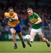 11 June 2017; Peter Crowley of Kerry in action against Gary Brennan of Clare during the Munster GAA Football Senior Championship Semi-Final match between Kerry and Clare at Cusack Park, in Ennis, Co. Clare. Photo by Sam Barnes/Sportsfile