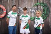 10 June 2017; Shea Fallon from Mounbellew Moylough GAA Club, Co Galway, pictured with Donegal's Rory Kavanagh and Monaghan’s Eimear McAnespie after participating in the boys football competition at the John West Skills Day in the National Sports Campus on Saturday 10th June. The Skills Day is an opportunity for Ireland’s rising football, hurling & camogie stars to show their skills ahead of the John West Féile na nÓg and John West Féile na nGael competitions. At Abbottstown in Dublin. Photo by Cody Glenn/Sportsfile