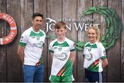 10 June 2017; Odhrán Murdock from Burren GAC, Co Down, pictured with Donegal's Rory Kavanagh and Monaghan’s Eimear McAnespie after participating in the boys football competition at the John West Skills Day in the National Sports Campus on Saturday 10th June. The Skills Day is an opportunity for Ireland’s rising football, hurling & camogie stars to show their skills ahead of the John West Féile na nÓg and John West Féile na nGael competitions. At Abbottstown in Dublin. Photo by Cody Glenn/Sportsfile