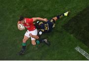 13 June 2017; Rhys Webb of the British & Irish Lions is tackled by Lima Sopoaga of the Highlanders during the match between the Highlanders and the British & Irish Lions at Forsyth Barr Stadium in Dunedin, New Zealand. Photo by Stephen McCarthy/Sportsfile