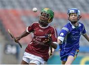 13 June 2017;  Dennis Ogbonna of Scoil Maelruains SNS, Old Bawn, Tallaght, in action against  Senan Travers of Realt na Mara, Sandymount, during the Allianz Cumann na mBunscol Finals at Croke Park in Dublin. Photo by David Maher/Sportsfile