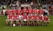 23 June 2002; The Cork panel prior to the Bank of Ireland Munster Senior Football Championship Semi-Final Replay match between Cork and Kerry at Páirc U’ Chaoimh in Cork. Photo by Brendan Moran/Sportsfile
