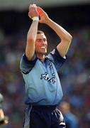 23 June 2002; Ray Cosgrove of Dublin applauds the fans on Hill 16 following his side's victory during the Bank of Ireland Leinster Senior Football Championship Semi-Final match between Dublin and Meath at Croke Park in Dublin. Photo by Ray McManus/Sportsfile