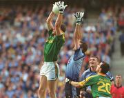 23 June 2002; Nigel Nester of Meath in action against Dublin's Ciaran Whelan during the Bank of Ireland Leinster Senior Football Championship Semi-Final match between Dublin and Meath at Croke Park in Dublin. Photo by Brian Lawless/Sportsfile