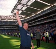 23 June 2002; Dublin manager Tommy Lyons celebrates following his side's victory during the Bank of Ireland Leinster Senior Football Championship Semi-Final match between Dublin and Meath at Croke Park in Dublin. Photo by Damien Eagers/Sportsfile