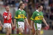 23 June 2002; Kerry's Declan Quill marches in the pre-match parade behind Seamus Moynihan during the Bank of Ireland Munster Senior Football Championship Semi-Final Replay match between Cork and Kerry at Páirc U’ Chaoimh in Cork. Photo by Brendan Moran/Sportsfile