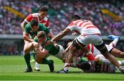 17 June 2017; Dan Leavy of Ireland scores his side's second try during the international rugby match between Japan and Ireland at the Shizuoka Epoca Stadium in Fukuroi, Shizuoka Prefecture, Japan. Photo by Brendan Moran/Sportsfile