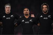 16 June 2017; New Zealand players, from left, Brodie Retallick, Jerome Kaino and Samuel Whitelock during the International Test match between the New Zealand All Blacks and Samoa at Eden Park in Auckland, New Zealand. Photo by Stephen McCarthy/Sportsfile