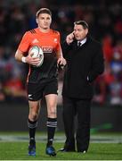 16 June 2017; New Zealand head coach Steve Hansen, right, and Beauden Barrett during the International Test match between the New Zealand All Blacks and Samoa at Eden Park in Auckland, New Zealand. Photo by Stephen McCarthy/Sportsfile