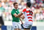 17 June 2017; Paddy Jackson of Ireland, left, with Yu Tamura of Japan after the international rugby match between Japan and Ireland at the Shizuoka Epoca Stadium in Fukuroi, Shizuoka Prefecture, Japan. Photo by Brendan Moran/Sportsfile