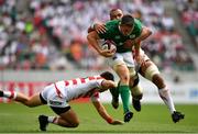 17 June 2017; Jack Conan of Ireland is tackled by Rikiya Matsuda, left, and Michael Leitch of Japan during the international rugby match between Japan and Ireland at the Shizuoka Epoca Stadium in Fukuroi, Shizuoka Prefecture, Japan. Photo by Brendan Moran/Sportsfile